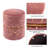 Samantha 14'' Wide Round Velvet Ottoman with Gold Marbling and Metal Accent-1673590928