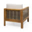 Ensemble de 2 fauteuils club d'extérieur en bois d'acacia avec accents en osier