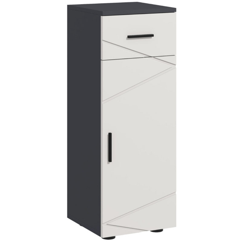 Slim Bathroom Cabinet, Narrow Bathroom Storage With Drawer, Grey
