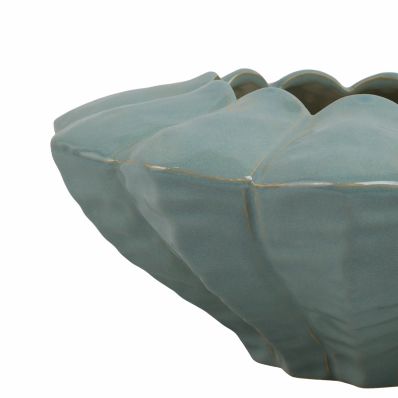 15" Eleane Blue Ceramic Bowl