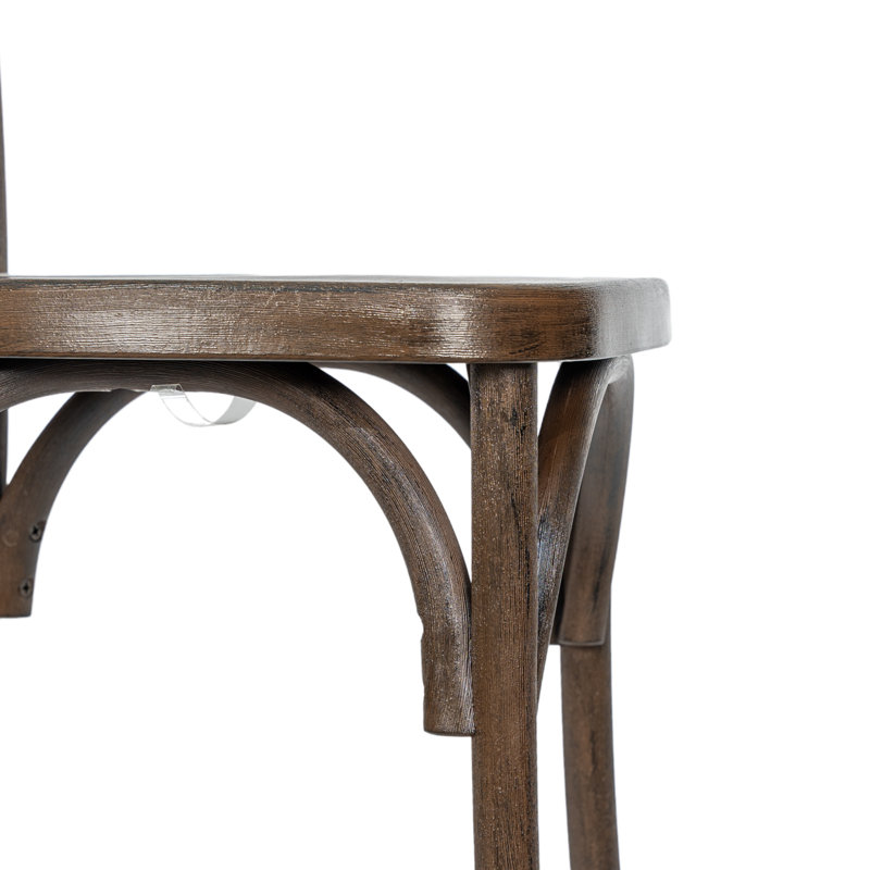 Statice Indoor And Outdoor Commercial Grade Wood Look Resin Cross Back Chair, Gray