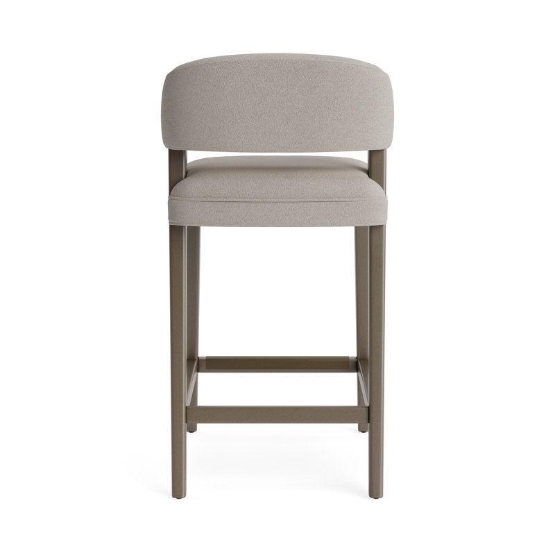 Keane Bar Stool, Performance Boucle - Dove Gray, Driftwood, Bar Stool (30” Seat Height)