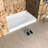 48" W x 32" D Solid Surface Single Threshold Shower Pan Base with Drain Cover Included, Textured Surface Slip-Resistant Shower Base Pan, White, Right Drain-113933119