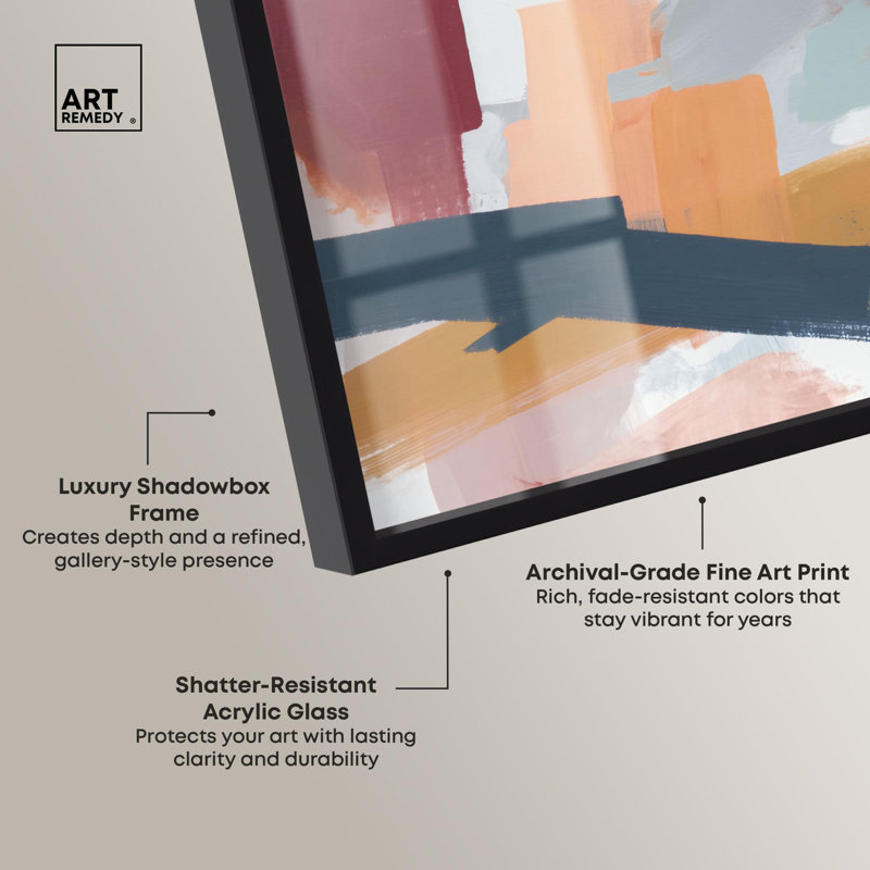 Crashing Tide IV Shadowbox Print Blue Abstract Decor by Art Remedy, Black Frame, 31 x 21, Black Frame, 21" H x 31" W