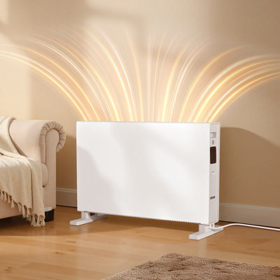 Convection Panel Heater, 1500W Electric Panel Space Heater with Remote & Touch Control, 3 Modes, 24H Timer, Stand or Wall Mount Design with Anti-Tipping & Overheat Protection for Home and Office