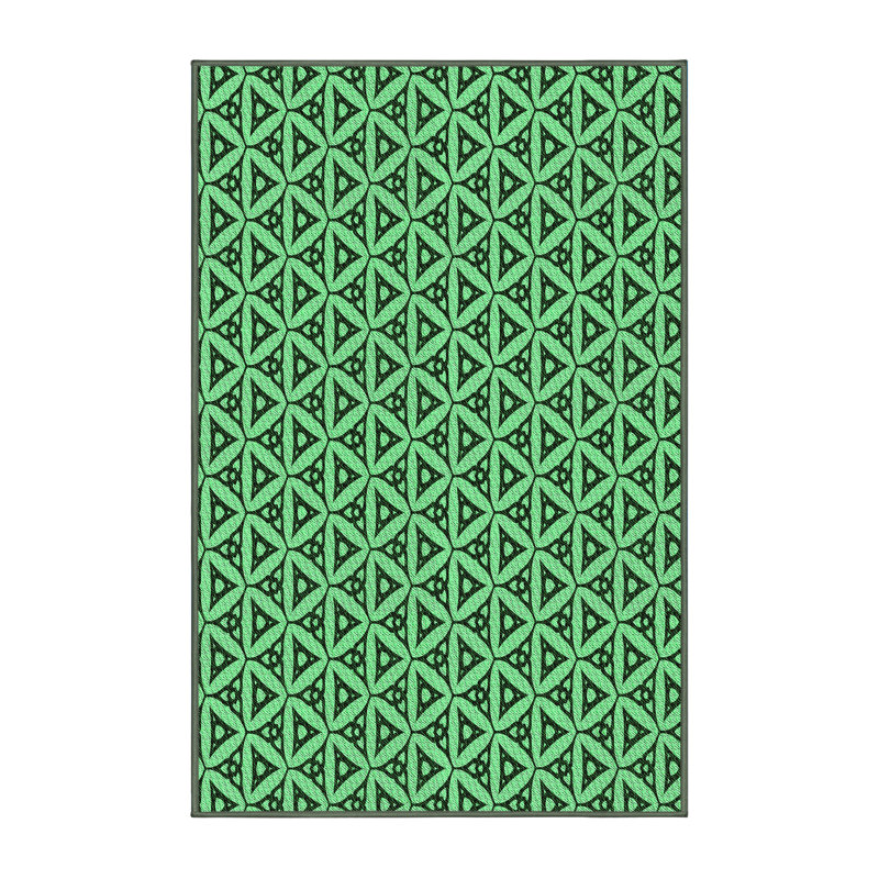 Tapis vert tissé à la machine, Rectangle 7 pi x 9 pi
