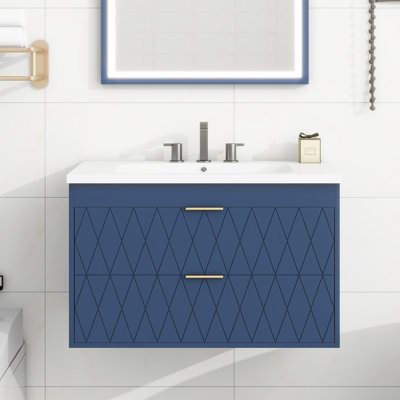 Reimo 30'' Single Bathroom Vanity with Resin Top