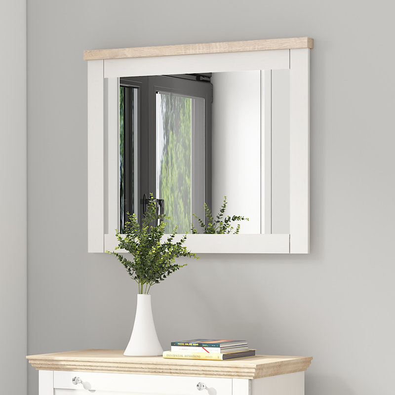 Harry Bathroom Mirror, White / Oak