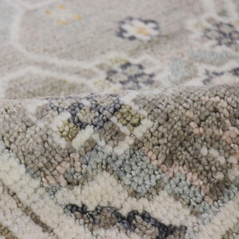 Khotan Hand-Knotted Taupe/Beige Wool Area Rug