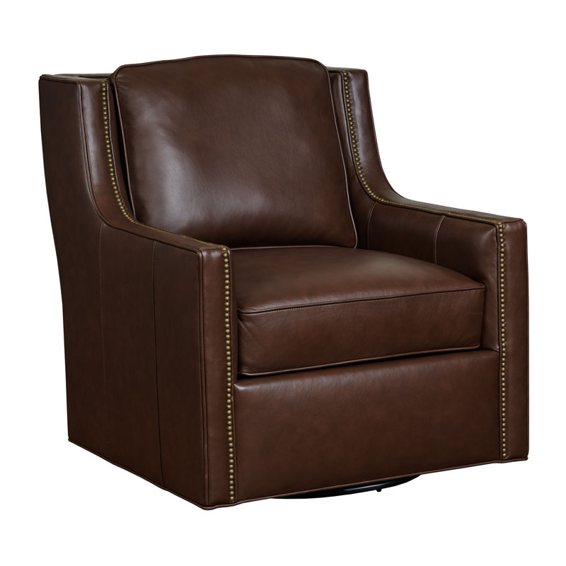 Fauteuil pivotant en cuir véritable James