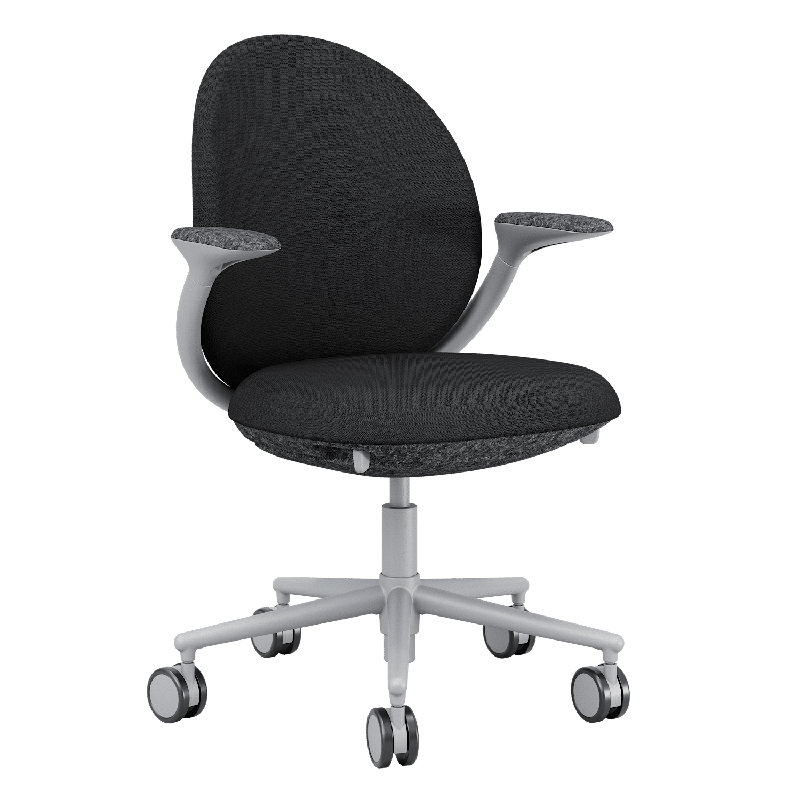 Chaise de travail en jade KFI Studios, Gris, Argent argent