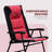 Red Patio Table And Chair - 2 Folding Rocking Chairs & Portable Glass Coffee For Poolside Outdoor Furniture, Easy-Store Camping, Porch