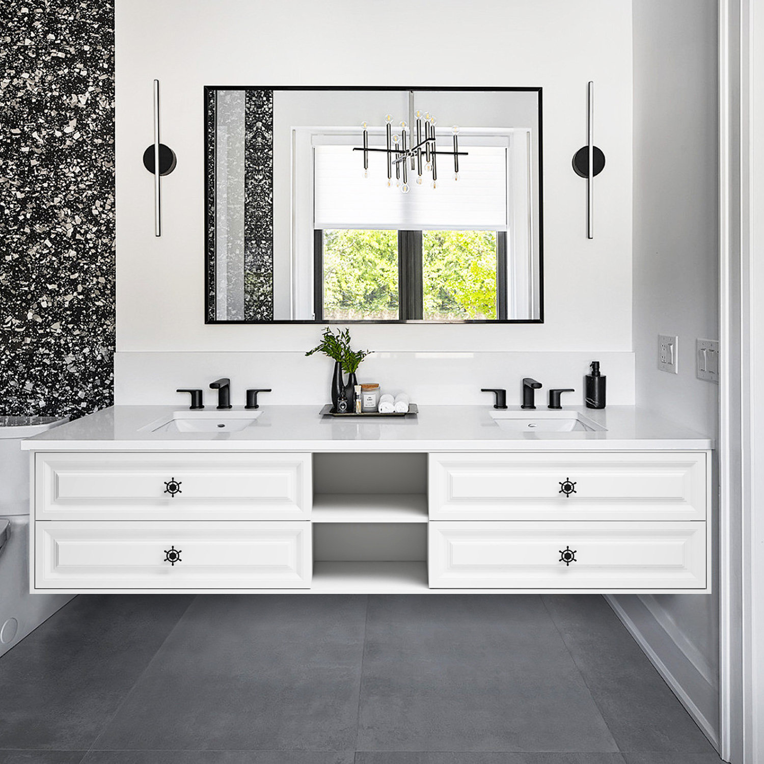 Interbath 96'' Wall Mounted Double Bathroom Vanity Base Only | Wayfair