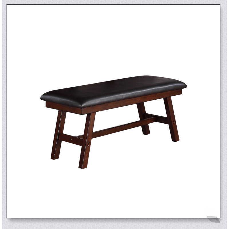 Banc de salle à manger élégant en similicuir noir avec siège rembourré pour un confort et un design moderne