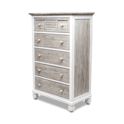 Islamorada - 5 Drawer Chest - Dapple Grey and Blanc Finish