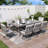 Freada 8 - Person Patio Dining Set Umbrella Hole Included Rectangular Table with Cushions Included