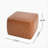 Upholstered Square PU Leather Ottoman,Tan