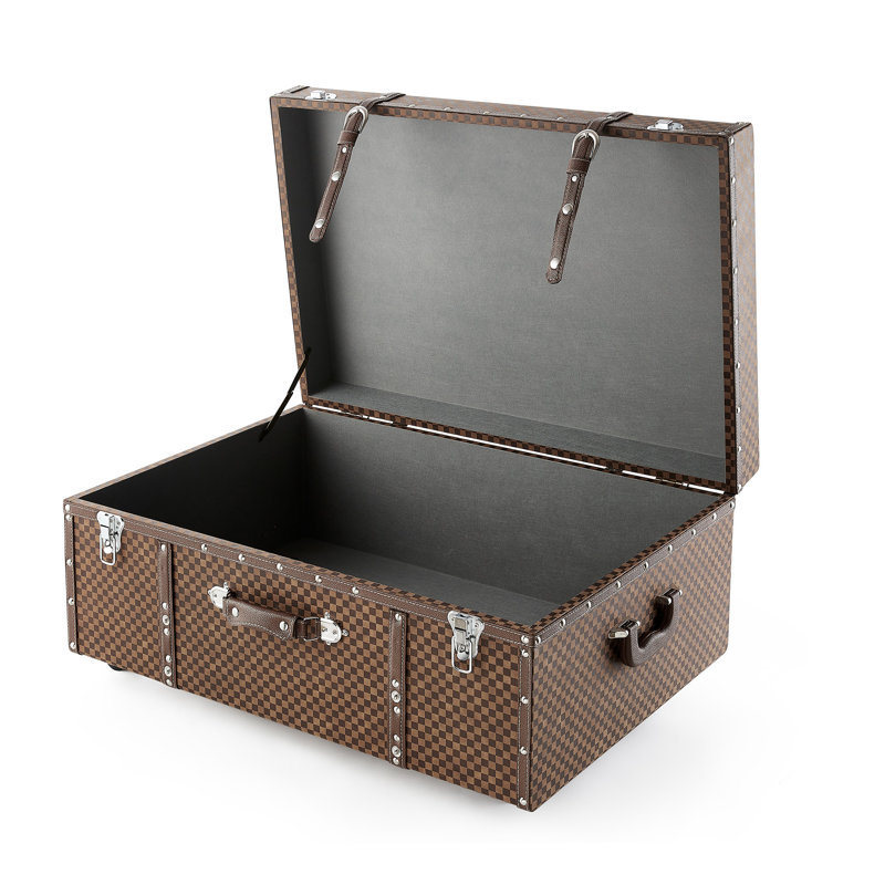 Coffre Texture Brand - carreaux gris, Brun
