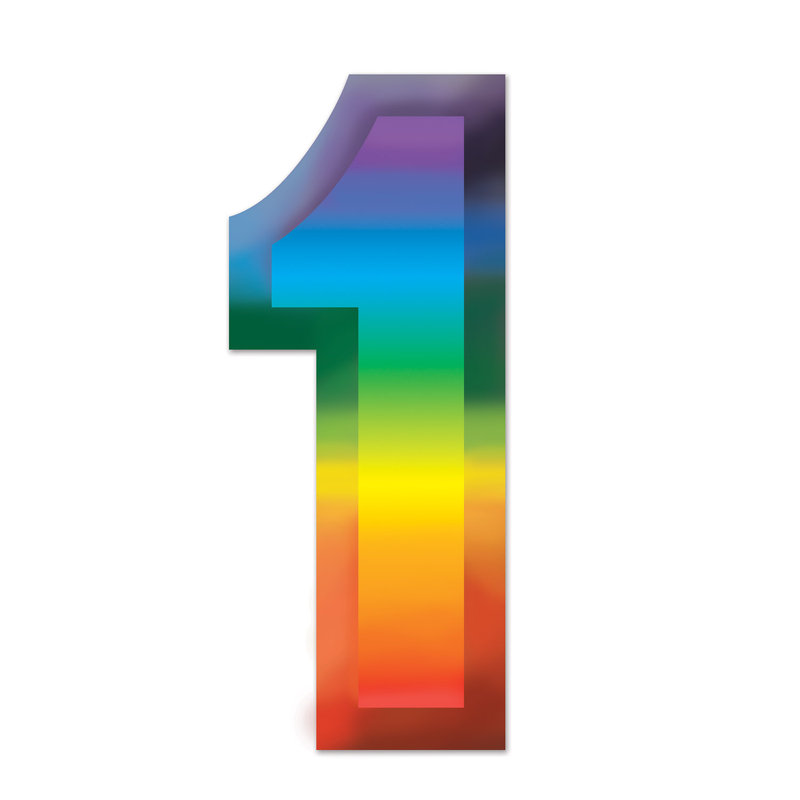 Multi-Color Plastic 3-D Number "6", 1