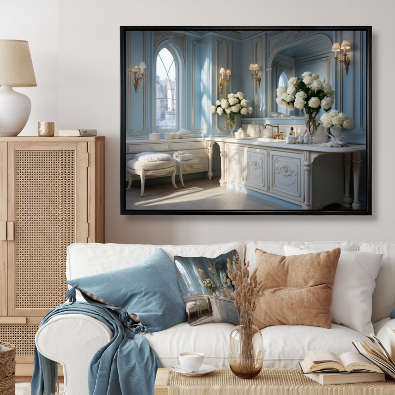 Jalayia Laundry Room French Vintage II On Canvas Print, H 12 po x l 20 po x P 1 po, Cadre flottant noir