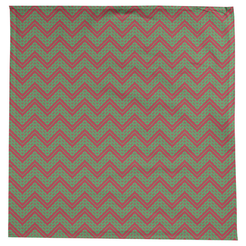 Festive Hol Tablecloth, 58" L x 58" W, Olive/Pink