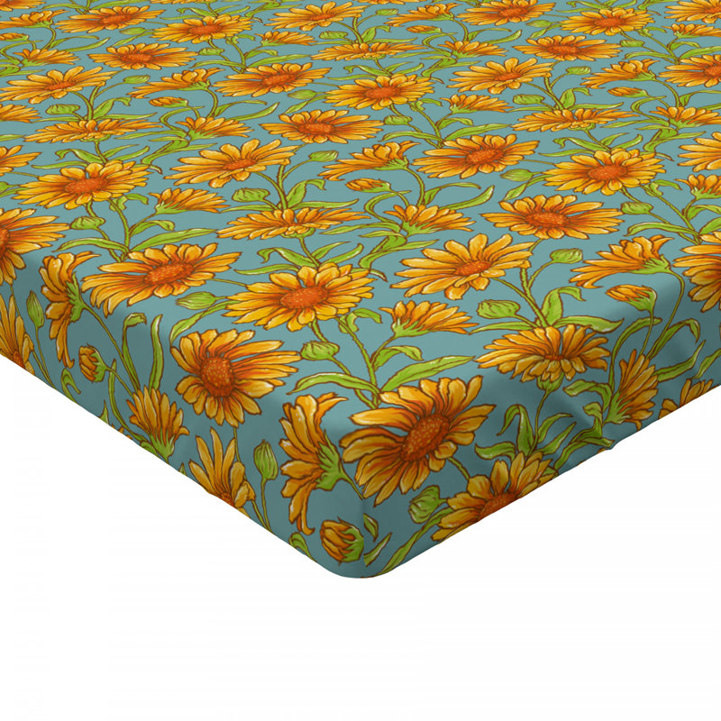 Microfiber Floral Fitted Sheet, Full Fitted Sheet