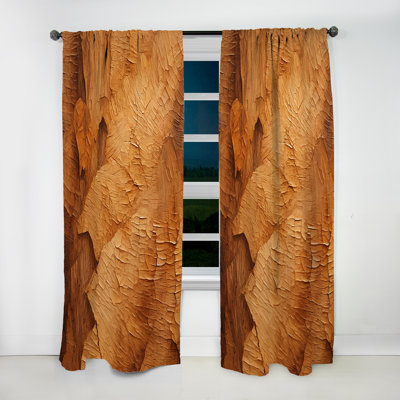 Huxley Brown Tree Bark Essence I - Rideau moderne - Velours obscurcissant - 1 panneau