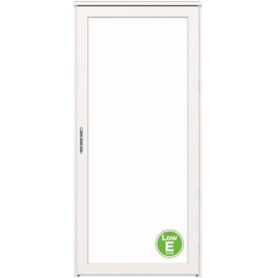 Platinum Interchangeable Full Glass Storm Door with Low-E (handle sold separately)