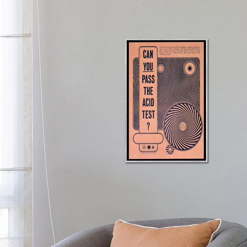 Test Acid par radio Days-impression, Pas de tapis, Toile avec cadre argenté, H 26 po x l 18 po x 1,5 po