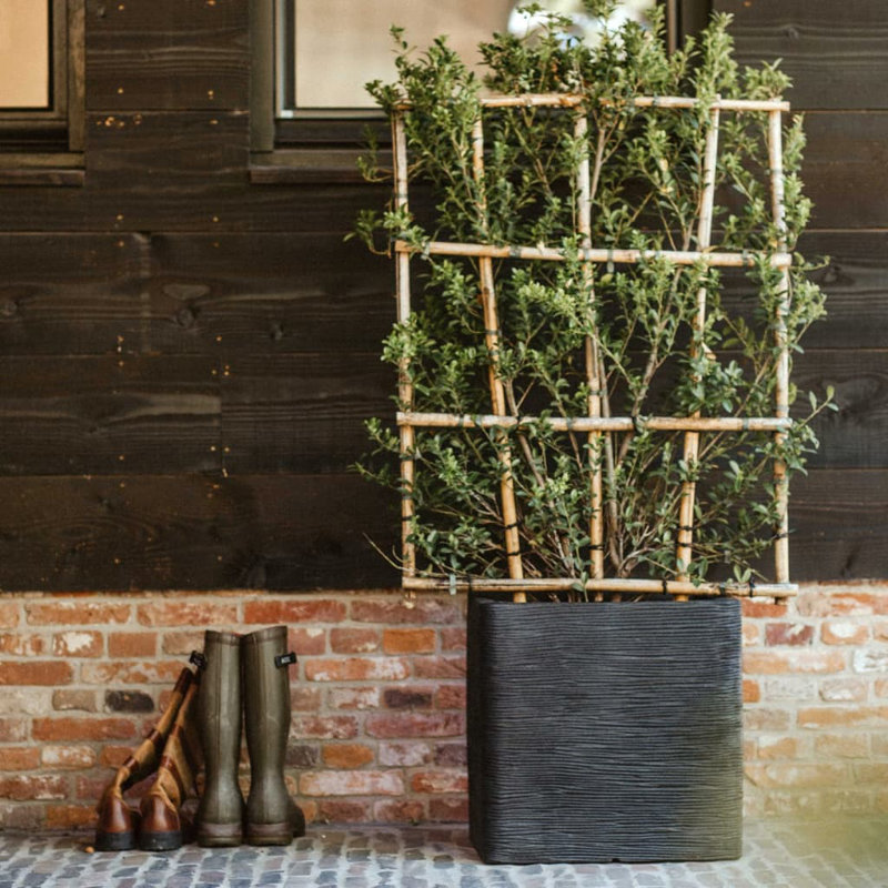 Capi Planter Nature Rib Square 50 x 50cm Black