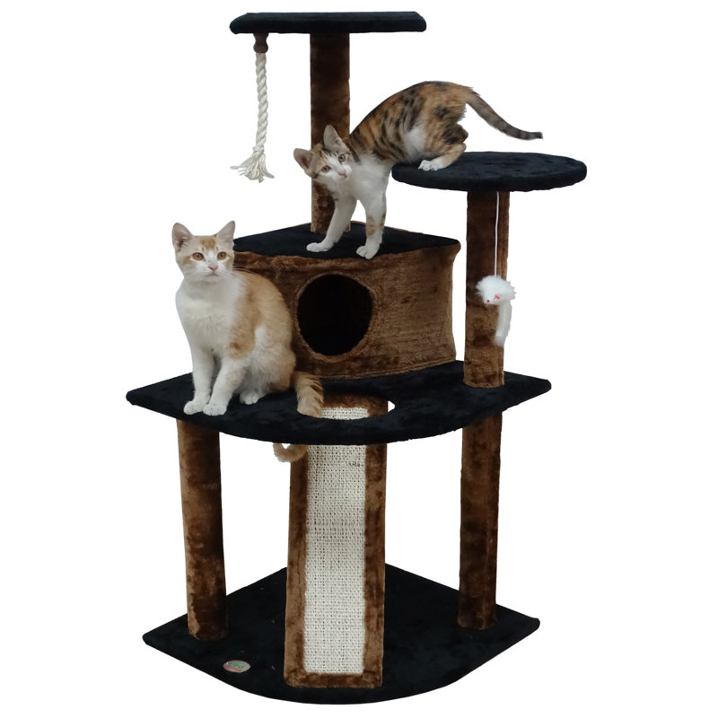 46.75'' H Cat Tree, Black/Brown