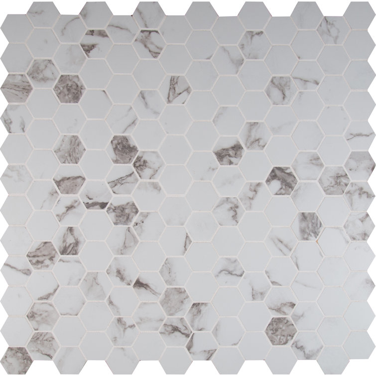 Statuario 2" x 2" Porcelain Mosaic Tile