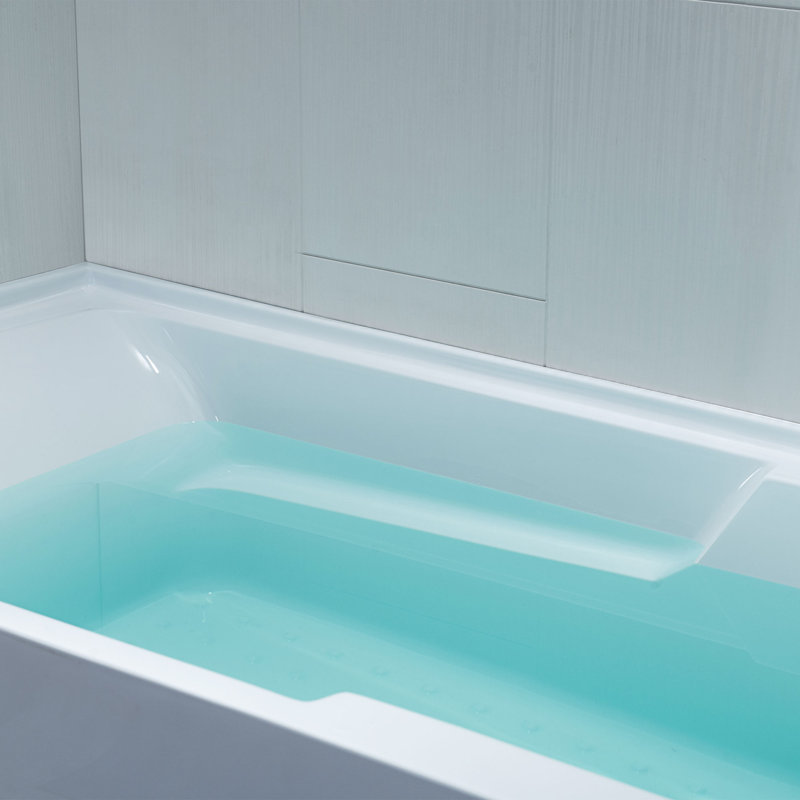 Flint 60" x 30" Acrylic Alcove Soaking Bathtub with Drain & Overflow, Available in 5 Finishes, Right, White/Oil Rubbed Bronze