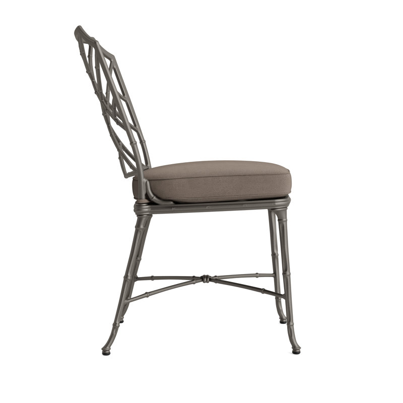 Calcutta Outdoor Dining Side Chair, Mica, Fusion Dove, White