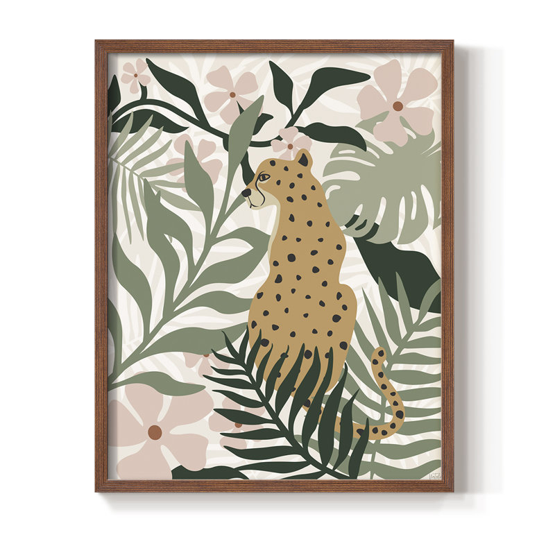 Jungle Cat II Framed Print - Solid Wood, Walnut, 30" H x 24" W