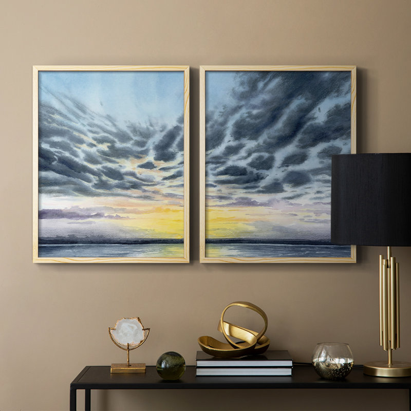 «Anastasia Island Sunset I», reproduction encadrée de qualité supérieure - prête à être accrochée - aucun clou requis - aucun clou requis