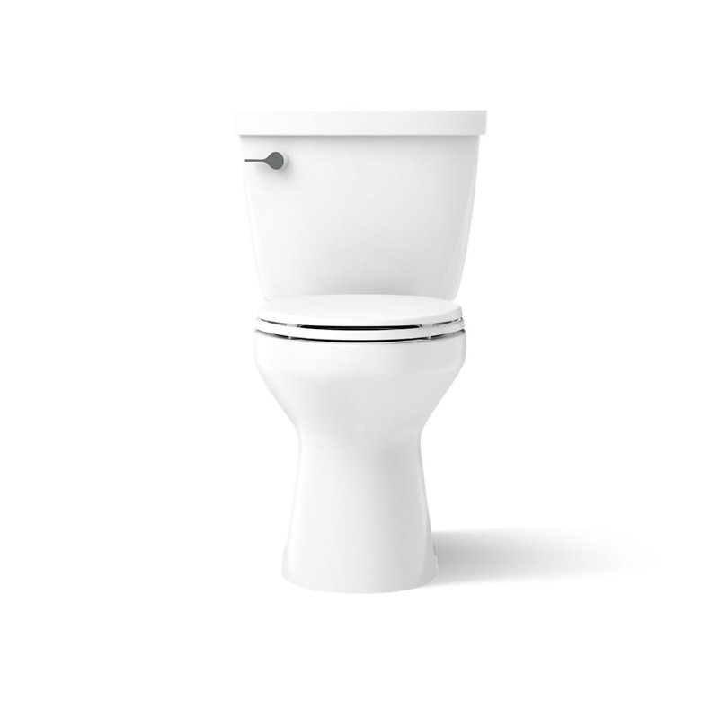 Cimarron 1.28 GPF Water Efficient Elongated Two-Piece Toilet (Seat Not Included), Left-Hand, White