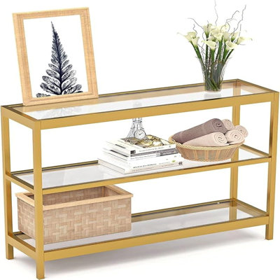 Nikholas 10'' Glass Top Console Table