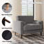 Fauteuil club capitonné avec accoudoirs carrés en velours côtelé gris clair Iliana avec 2 coussins-1412497952