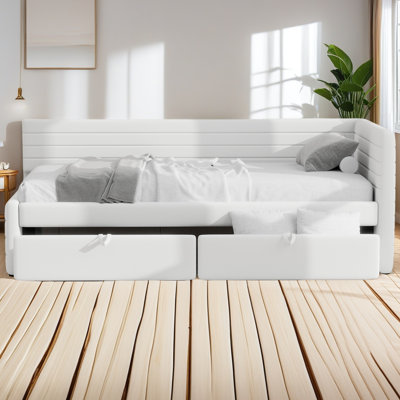 Twin Size Upholstered Daybed With 2 Drawers