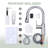 Stainless Steel 3-function Single Handle Pull Down Kitchen Faucet With Deck Plate And Soap Dispenser-128914362