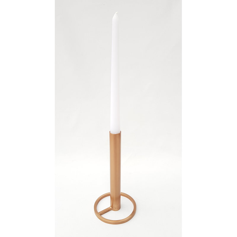Metal Tabletop Candlestick, 20cm H x 10cm W x 10cm D