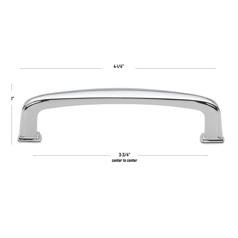 3 3/4" Center to Center Arch Pull, Polished Chrome