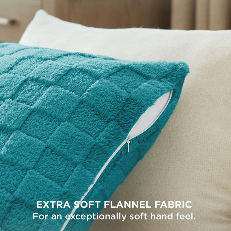 Bedsure Checkered Throw Pillow Covers, Tahitian Teal
