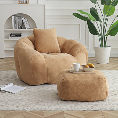 Bean Bag Chair Floor Sofa With Footstool by Trule