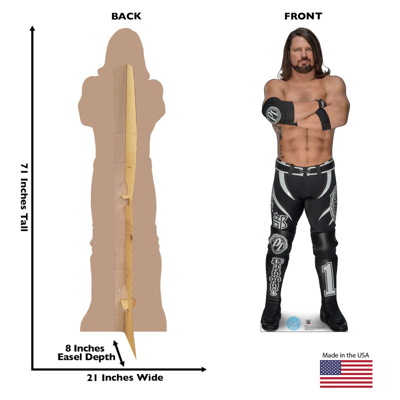 71'' Black and Gray WWE Cardboard Standup
