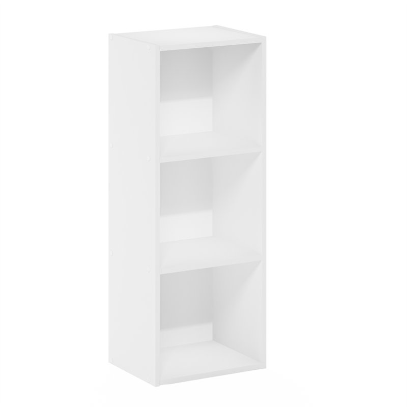 Helissa 3-Tier No Tool Assembly Open Shelf Bookcase, White