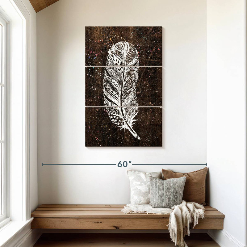 Plume de bohème blanche Kerner, H 45 po x l 28 po
