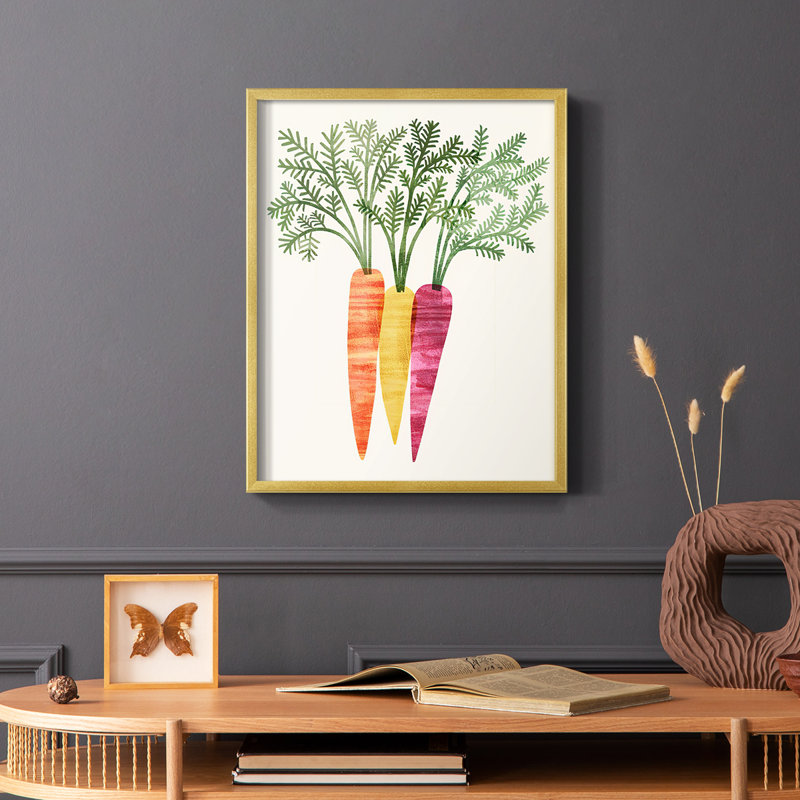 Reproduction encadrée Organic Veg III - bois massif, Or, H 20 po x l 16 po