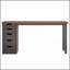 Bureau d'ordinateur de 47 pouces avec 5 tiroirs et armoire réversible, brun rustique et noir, idéal pour les petits bureaux à domicile et les zones d'étude